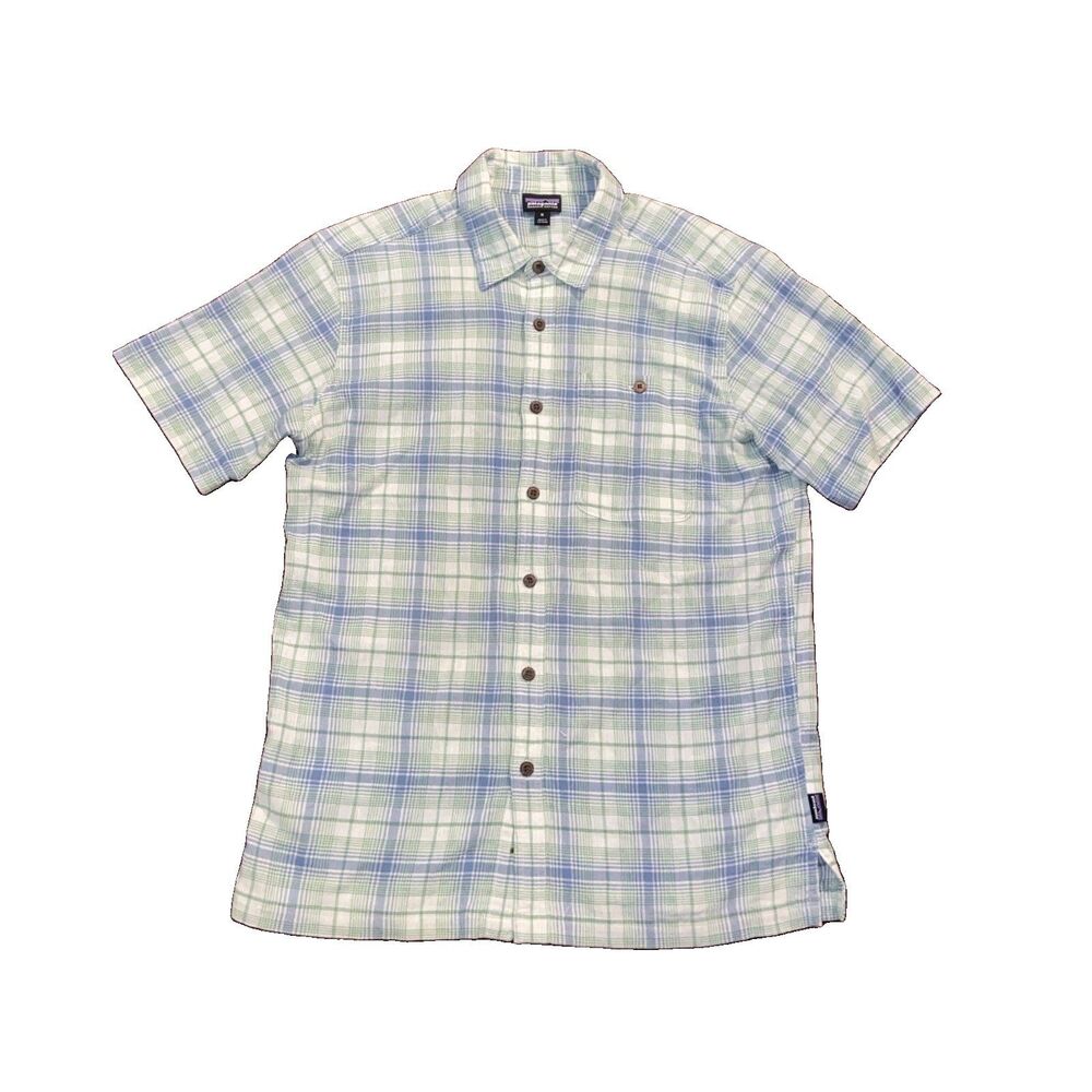 Patagonia Organic Cotton Shirt Mens Medium Plaid Multicolor Short Sleeve
